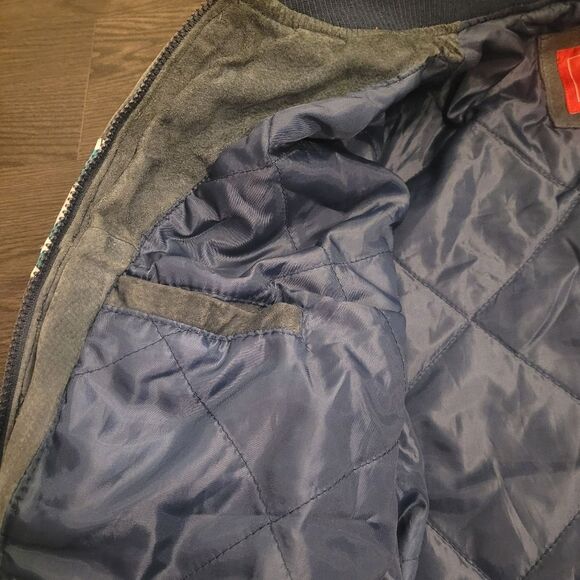 Miami Dolphin Vintage Giii NFL Teal & Gray Varsity Bomber Leather Suede Jacket - Picture 6 of 16